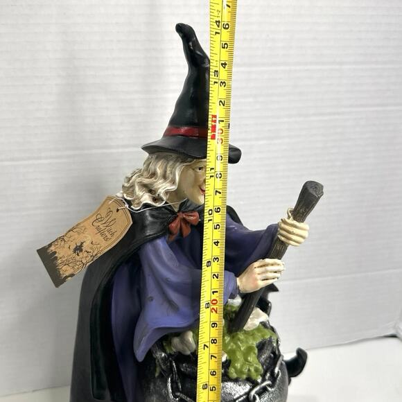 NWT 14” Witch Crafters Halloween Witch Stirring Cauldron Pot, Figurine. - Picture 6 of 8